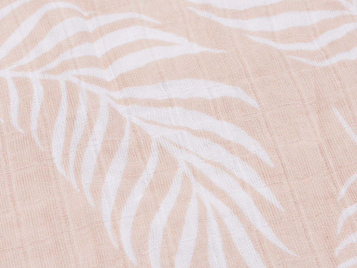 Hydrofiel Multidoek Nature 70x70cm - Pale Pink (roze met witte print) - Afbeelding 2