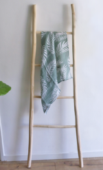 Hydrofiel multidoek 70x70cm Nature ash green (groen met witte print)