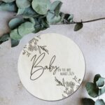 Zwangerschap-aankondigingsschijf - Baby on the way - Flowers