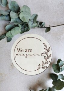 Zwangerschap-aankondigingsschijf - We are pregnant